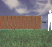 4ft (1.2m) Brown Treated / Slats 100 x 19mm - approx 20mm gap